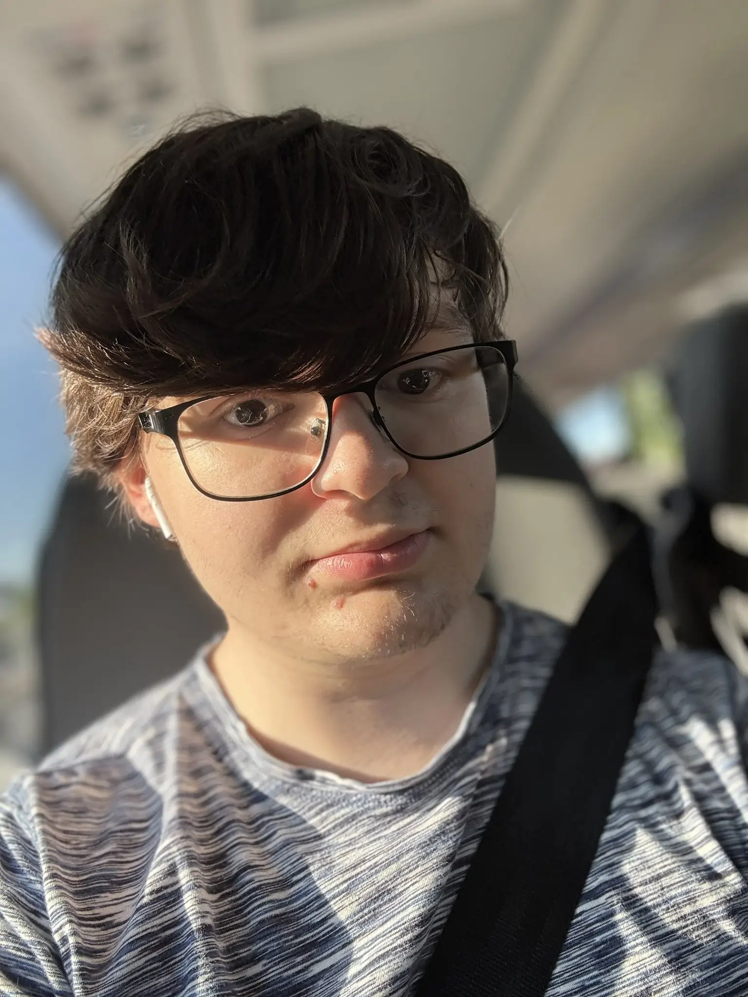 Another selfie of me in a bus.